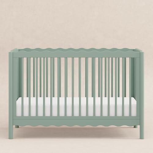 babyletto Swell 4-in-1 Convertible Crib with Toddler Bed Conversion Kit in Light Sage, Greenguard Gold Certified