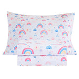 Mooreeke Twin Sheets Set Kids, Girls Twin Sheets, Cute Rainbow Printed, Soft Microfiber Kids Bedding Set Mooreeke