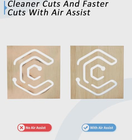 Creatorally Air Assist Pump Kit for Laser Engraver, 30L/Min Adjustable Quiet Airflow, Removes Smoke and Dust, Reduces Burn Marks, Protects Lens, Compatible with S9/S10/A5 PRO/A10 PRO/TTS-55 PRO Creatorally