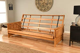 Kodiak Furniture Phoenix Queen Size Futon Set in Butternut Finish, Suede Black Kodiak Furniture