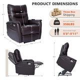 EONIX Wall Hugger Power Lift Recliner Chair for Elderly, Dual Motor Zero Clearance Power Lift Chair for Small Spaces, Electric Lumbar Support with Heat & Massage, Breathable Leather, Dark Brown
