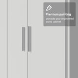 Madesa Garage Set 3 Pantry Storage Cabinet with 15 Utility Shelves 71" L Wooden Organization Unit for Garage - White Madesa