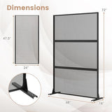 Giantex Metal Privacy Screen 72''H x 48''W, Powder-Coated Decorative Outdoor Fence Panel, Wall Divider for Room Separation, Freestanding Patio Divider with H-Shaped Base for Yard (Mesh Pattern) Giantex