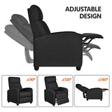 Yaheetech 2-Seat Fabric Pushback Recliner Chair with Thick Seat Cushion and Backrest Reclining Chair for Living Room Home Theater Matte Black Yaheetech