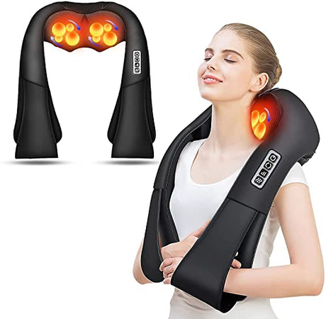 AERLANG Shiatsu Back and Neck Massager, Back Massager Deep Tissue Kneading Neck and Shoulder Massage with Heat, Electric Massage Pillow Fathers Day Gift Ideas from Daughter Son(NOT Cordless) AERLANG