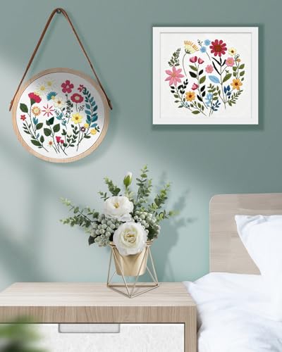 TINDTOP Embroidery Kit for Adult, Owl Embroidery Kit for Beginners Include Embroidery Cloth Hoops Threads for Craft Lover Hand Stitch with Embroidery Skill Techniques (Florals) TINDTOP
