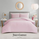 Juicy Couture Marshmallow Pink Velour King Comforter Set - 3 Piece Luxury Bedding Ensemble Juicy Couture