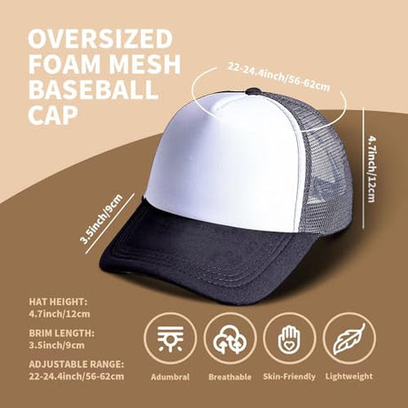 TZYZZQH 10 Pack of Blank Trucker Hat Bulk Men and Women Baseball Cap Bulk Hats DIY Graffiti Mesh Hat Hot Stamping Hats Sublimation hat TZYZZQH