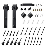 BARNER HOME 36in x 84in Sliding Barn Door, Shelf Style, Made of Primed MDF, Sliding Door with 6.6 ft Hardware Kit BARNER HOME