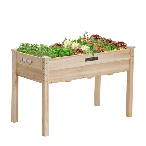 SweetBin Wooden Raised Garden Bed, 45”L X 23”W X 30”H Garden Planter with Legs for Vegetable, Flower, Herb, Elevated Wood Planter Box Stand，Perfect for Outdoor, Backyard, Patio, Gardening Balcony