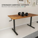Whole Piece Manual Standing Desk Adjustable Height with Lockable Casters- Hand Crank Stand up Desk with Wheels, Mobile Sit to Stand Workstation with Handle iWkstation