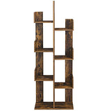 Tree-Shaped Bookshelf with 8 Storage Shelves in Rustic Brown by VASAGLE VASAGLE