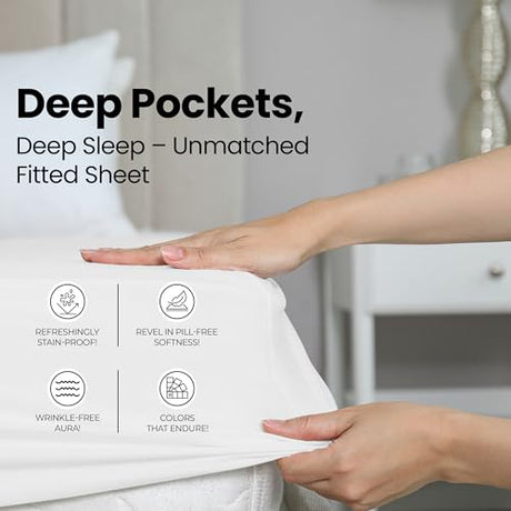 Utopia Bedding Full Fitted Sheet - Bottom Sheet - Deep Pocket - Soft Microfiber - Shrinkage and Fade Resistant - Easy Care -1 Fitted Sheet Only (White) Utopia Bedding