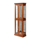 Ball & Cast Lighted Curio Cabinet,6-Tier Glass Display Cabinet with Adjustable Glass Shelves and Mirrored Back Panel for Living Room,E26 Light Blub not Included,Walnut Ball & Cast