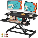 JOY worker Standing Desk Converter, 32" Height Adjustable Sit Stand Up Desk Riser with Keyboard Tray & 6 Fridge Magnets, Desktop Workstation Riser for Home Office Computer Laptop, Black JOY worker