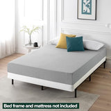 ZINUS 4 Inch Box Spring with Cover, No Assembly Mattress Foundation, Sturdy Metal Structure, Queen, White Zinus