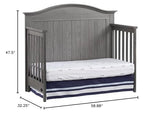 Soho Baby Chandler Premium 4-in-1 Convertible Crib, Graphite Gray, GreenGuard Gold Certified