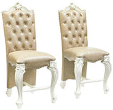 ACME Versailles Counter Height Chair (Set-2) - 61152 - Vintage Gray PU & Bone White ACME Furniture