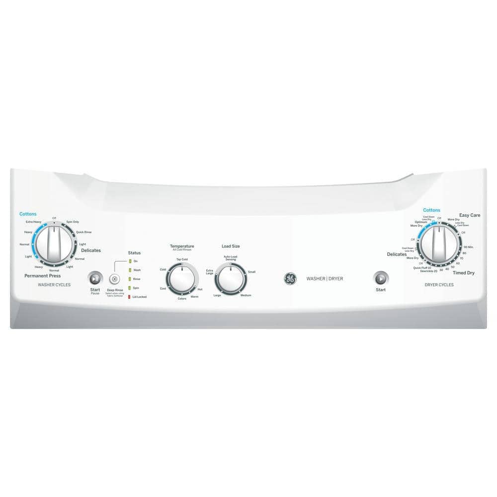 GE GUD27ESSMWW Unitized Spacemaker 3.8 Washer with Stainless Steel Basket and 5.9 Cu. Ft. Capacity Electric Dryer, White GE