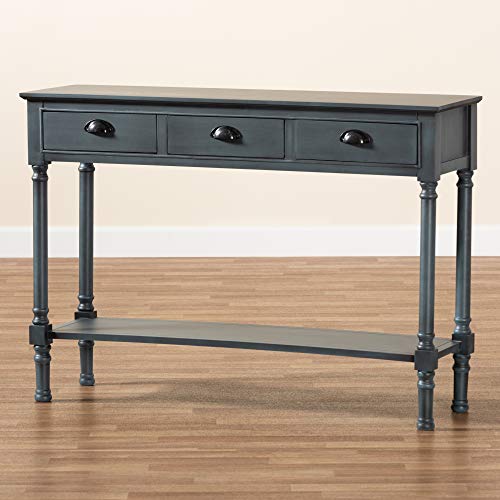 Baxton Studio Garvey French Provincial Grey Finished Wood 3-Drawer Entryway Console Table Baxton Studio