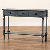 Baxton Studio Garvey French Provincial Grey Finished Wood 3-Drawer Entryway Console Table Baxton Studio