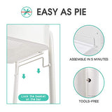 TOOLF 3-Tier Rolling Cart, Metal Utility Cart with Lockable Wheels, Storage Craft Art Cart Trolley Organizer Serving Cart Easy Assembly for Office, Bathroom, Kitchen, Kids' Room, Classroom (White) TOOLF