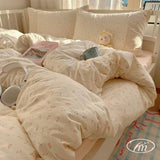 VM VOUGEMARKET Girl's Pink Flower Duvet Cover Twin,Romantic Lace Bedding Set with Zipper Ties Soft Lightiweght Washed Microfiber Comforter Cover for Teen Girls VM VOUGEMARKET