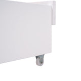 Polibi Queen Size Canopy Platform Bed with Twin Size Trundle, Wooden Daybed Frame with 3 Storage Drawers, White Polibi