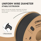 Official Creality Hyper PLA Filament 1.75mm, High Speed PLA 30-600mm/s 3D Printer Filament PLA, Dimensional Accuracy +/-0.02mm, Fit Most FDM 3D Printers，1KG(2.2lbs) Spool Black Creality