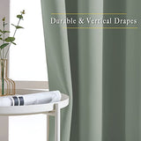 NICETOWN Sage Green Blackout Curtains & Drapes for Bedroom - Room Darkening Energy Saving Thermal Insulated Grommet Voice Reducing Room Dividers Window Treatments for Patio (2 Panels, W66 x L72) NICETOWN