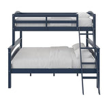 DHP Brady Twin Over Full Solid Wood Bunk Bed with Ladder and Guard Rail in Graphite DHP