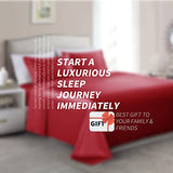 Cobedzy Satin Sheets King Size, 4 Pcs Silky Soft Satin Bed Sheets King Set with Deep Pockets, Extra Smooth & Luxurious Microfiber Sheet for Hair and Skin(Red) Cobedzy