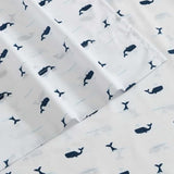 Nautica Kids - Queen Sheet Set, Super Soft & Cozy Toddler Bedding with Matching Sham(s), Ideal Boy Room Essentials (Caspian Whales Navy, Queen) Nautica