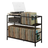 Crosley Furniture Provo Console Record Player Stand with Storage for Vinyl Records, Matte Black/Brown Crosley Furniture