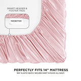 Juicy Couture Twin XL Size Satin Bed Sheet Set, Deep Pocket Silky Twin XL Sheet Set with 1 Fitted Sheet, 1 Flat Sheet, 1 Pillow Case, Wrinkle Resistant and Anti Pilling Bed Sheets - Pink Juicy Couture
