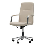 Workspace by Alera Leather Task Chair, Supports Up to 275 lb, 18.19" to 21.93" Seat Height, White Seat, White Back Alera