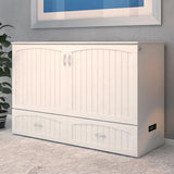 AFI, Southampton Murphy Bed Chest Queen with 6" Mattress, Storage Drawer & Built-in USB Charger, White AFI