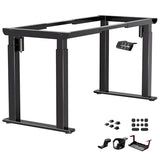 JWX 4-Leg Standing Desk Frame with Dual Motors, Electric Height Adjustable Desk Base, Heavy Duty 330 lbs Load, Fits Desktop 39″–79″, Anti-Collision, Memory Presets, Black Frame Only JWX
