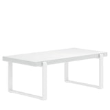 FOLUBAN White Coffee Table, Modern Rustic Wood and Metal Center Table, Rectangle Cocktail Tea Table for Living Room, 47 Inch FOLUBAN