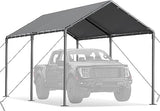 Carport Canopy 10x20 Heavy Duty, Metal Carport Waterproof Carport Garage Tent Outdoor for Car Tuck Boat SUV Party (Grey) gaildon
