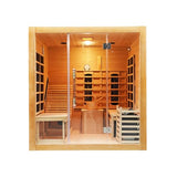 Dual System Sauna Room with Recliner, Luxurious Far Infrared & Steam Indoor Saunas, 2-3 Person Canadian Hemlock Home Hybrid Sauna, 220V/ 6KW Harvia Electric Heater, Bluetooth Speaker, Sauna Stone TaTalife