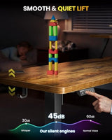 DeskShow L-Shaped Standing Desk - 55 Inch Adjustable Corner Desk, Electric Sit-Stand Computer Table with Memory Controller for Home Office DeskShow