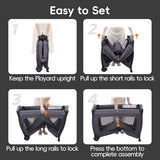 Pamo Babe Pack and Play with Bassinet Baby Playpen Foldable Playard with Changing Table Portable 4 in 1 Baby Playard