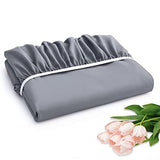 Horbaunal Extra Deep Pocket Full Fitted Sheet Only - Fits Up to 24 Inch Mattress - Luxury 1800 Thread Count - Microfiber Silver Grey Fitted Bed Sheet Full Size Horbaunal