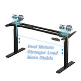 BUNOEM Dual Motor 63x30 Height Adjustable Electric Standing Desk,Height Stand Up Computer Desk,Sit and Stand Home Office Desk with Splice Board,(Rustic Brown Top, Black Frame) BUNOEM