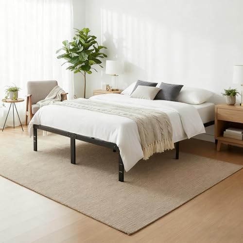Queen Size Bed Frame, 14 Inch Metal Platform Bed Frames with Heavy Duty Steel Slat Support, No Box Spring Needed, Easy Assembly, Under Bed Storage SageNest