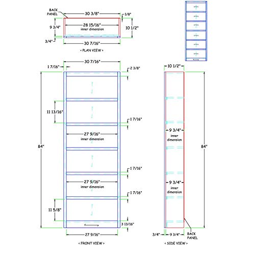 Home Square 84" Solid Wood Bookcase Set with Six Shelves in Dry Oak - Set of 2 Home Square
