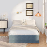 Upcanso 16 Inch Bed Frame Queen Size with Fabric Cover, Metal Platform Queen Bed Frame with Storage No Box Spring Needed, Heavy Duty Non-Slip, Easy Assembly Mattress Foundation Upcanso