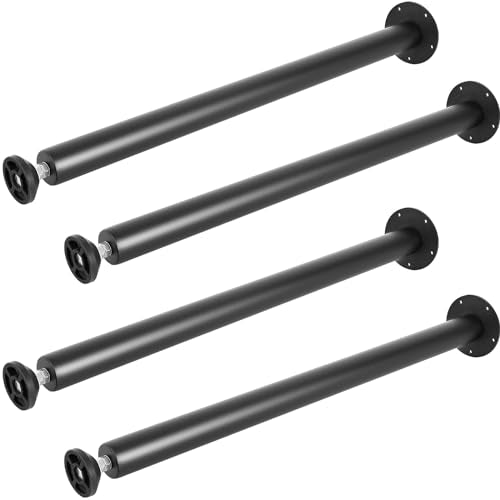 VEVOR 30 Inch Adjustable Desk Legs, Reinforced Steel Office Table Furniture Legs Set of 4 for DIY, 1200 lbs Load Capacity Heavy Duty Desk Legs, Quick Instalation Legs with Adjustable Foot Cup Black VEVOR