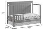 Oxford Baby Lazio 4-in-1 Convertible Crib, Dove Gray, GreenGuard Gold Certified Oxford Baby